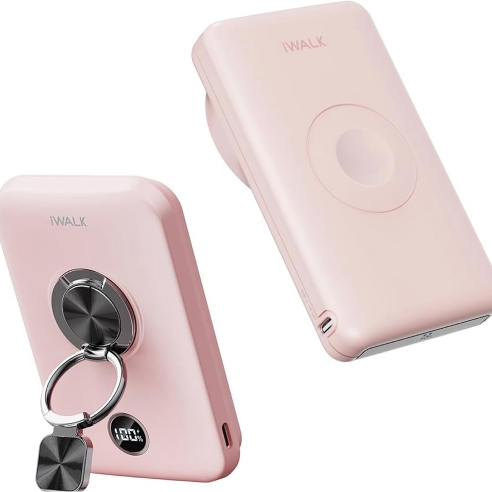 iWALK MagSafe Wireless Power Bank 6000mAh – Pink – Portable Charger for iPhone